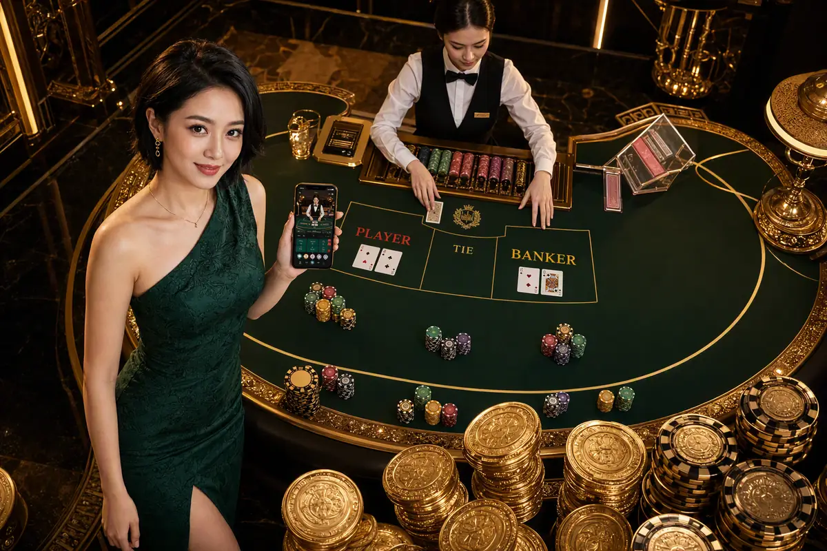 tik99 Baccarat ဇယားပေါ် ကစားနေသောမြင်ကွင်း